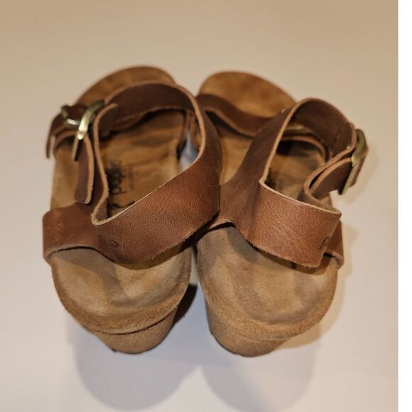 NWOT Papillio by Birkenstock Soley Wedge Leather Sandals, Size 41 - Picture 7 of 9